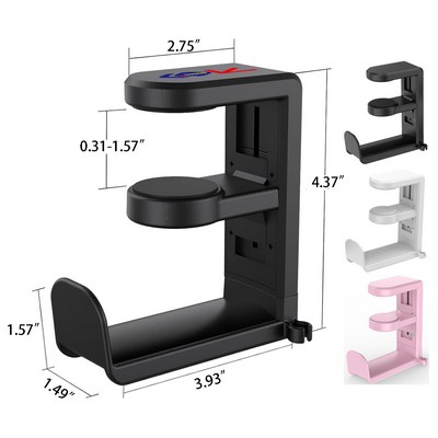 Rotating Headphone Stand Gaming Headset Stand Adjustable Clamp on Headphone Holder