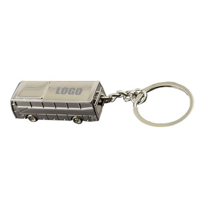 Unique Bus Shaped Alloy Key Chain With Split-Ring