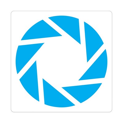 Square Sticker | Round Corners | 8" x 8" | White Vinyl | Ultra Removable Adh Back | Screen