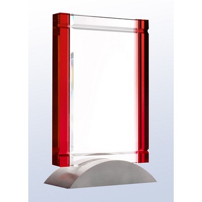 Red Deco Award with Aluminum Base, 7-3/4"H