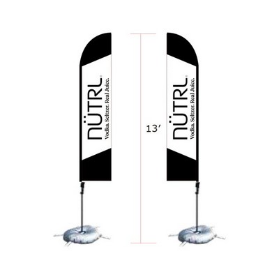 13' Double Side Fiber Glass And Aluminum Sail Flag Signs