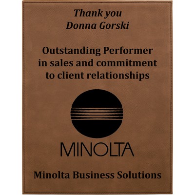 7" x 9" Dark Brown Laserable Leatherette Plaque