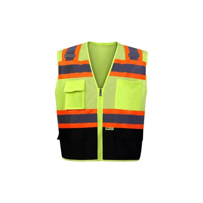 Contrast Two Tone Vest with Trim - Black