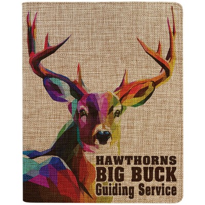 9.5" x 12" Sublimatable Burlap Portfolio with Notepad