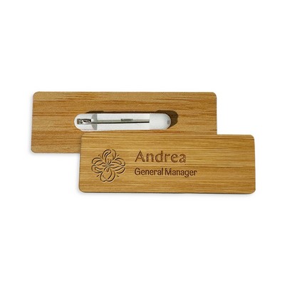 1" x 3" Wood Name Badge