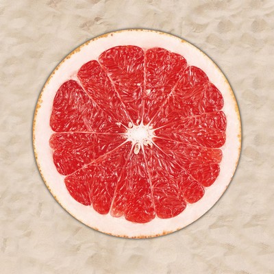 63 x 63 inch Custom Shape Towel Red Pomelo Shaped Soft Microfiber Beach Towels - Two Side Printing