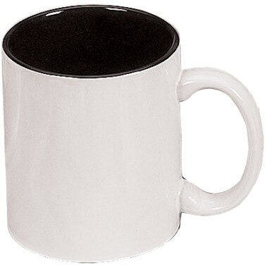 11oz Two-Tone Ceramic Mug, White Out/Black In