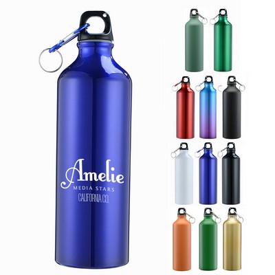 17oz Aluminum Sports Water Bottle w/ Carabiner