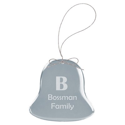 3" Clear Bell Glass Ornament with Silver String