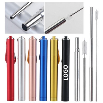 Collapsible Metal Straw with Case
