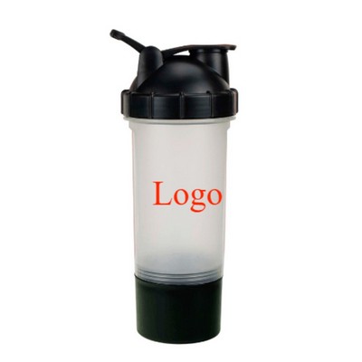 14Oz Shaker Bottle Cup W/ Storage Bottom