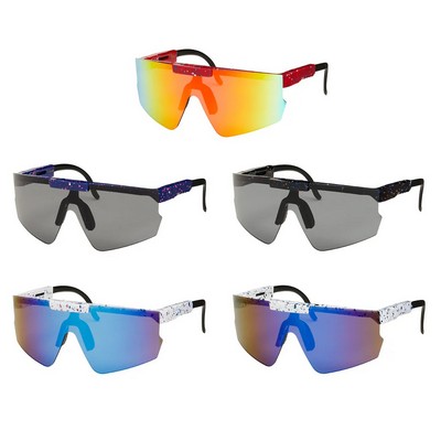 Kids Shield Flip-Up Color Frame Sunglasses