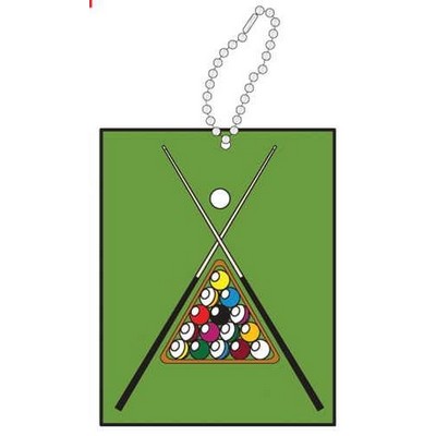 Pool Table Rack Promotional Key Chain w/ Black Back (4 Square Inch)