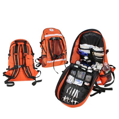 Orange EMS Trauma Backpack w/Star of Life Emblem