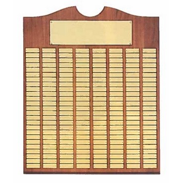 Airflyte® Roster Series American Walnut Plaque w/12 Brushed Brass Plates & Top Notch