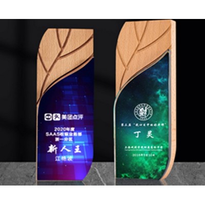 Wood Sculpted Crystal Award