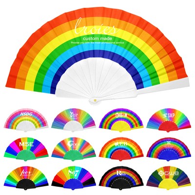 9" Plastic Folding Hand Fan