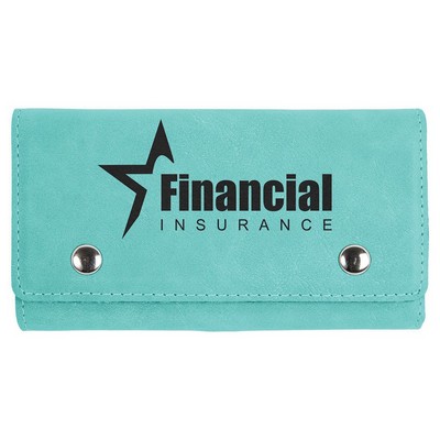 Teal Leatherette Card & Dice Set