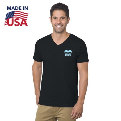 USA Made Fine Jersey Crew V-Neck
