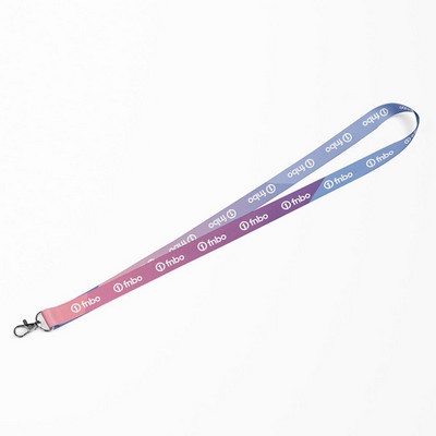1" Full Color Satin Finish Lanyard w/Single Attachment - Standard Production