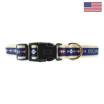 1" Woven Pet Collar w/ Gold Colored Hardware & Cotton Webbing - "Elite" Wea
