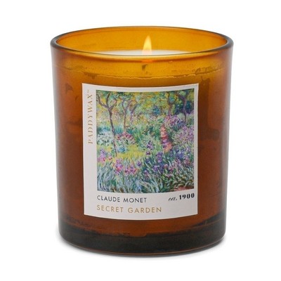 Impressionist 6 Oz Amber Glass Candle In Blue Box - Monet, "The Artist's Ga
