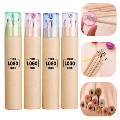 Colored Pencil Set with Sharpener - 12 Vibrant Colors