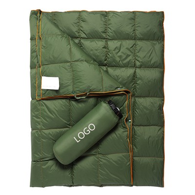 80x54inches 300GSM Portable Duck Down Silk Camping Blanket