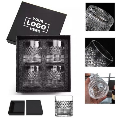 Whiskey Glass Set Comprising Four Pieces