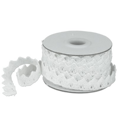 Medium White Cotton Lace Ribbon