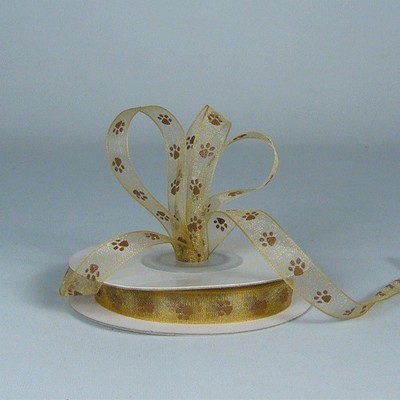 Thin Toffee Sheer w/Chocolate Paw Print