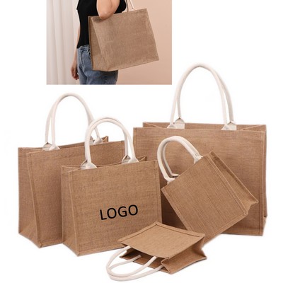 Jute Tote Beach Bag