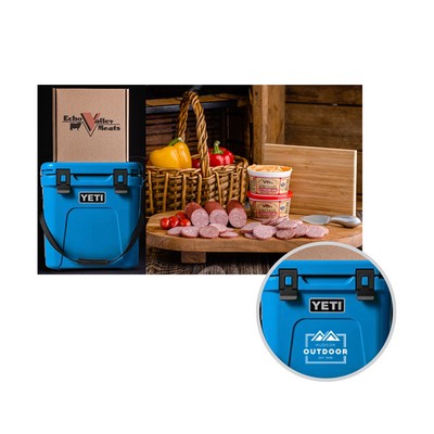 Sausage & Cheese w/Yeti Roadie 24 - Big Wave Blue