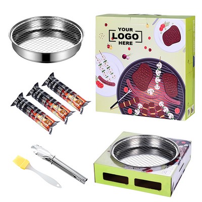 Portable Charcoal Grill Set Disposable BBQ Kit