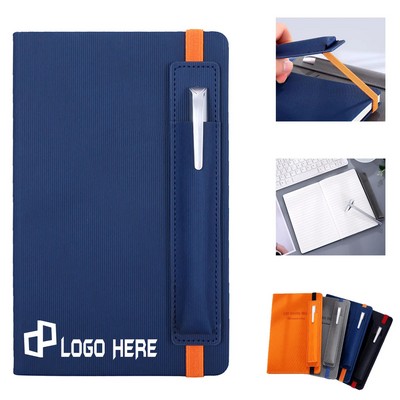 A5 Strap-Bound Pen-Insert Notebook