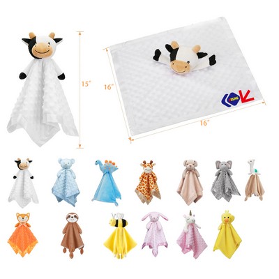 Security Blanket Soft Loveys for Babies Lovie Infant Blankie Cow Baby Stuff Baby Snuggle Toy
