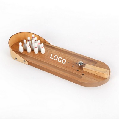 Wooden Mini Children's Table Bowling Game Toy