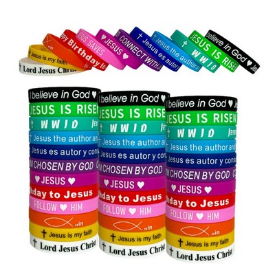 Debossed Ink Filled 1/2" Silicone Wristbands MOQ 100pcs