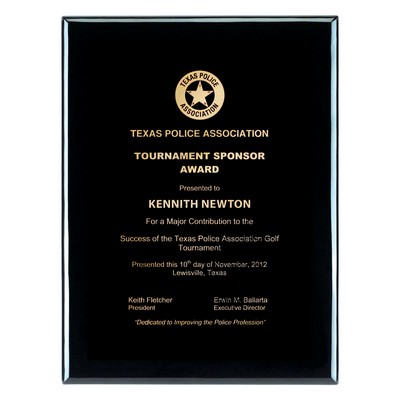 Plaque - Jet Black Piano Wood Plaque (9"x12")