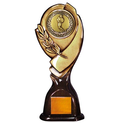 Stock 15" Classic Trophy with 2" Body Building Coin and Engraving Plate