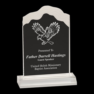 Clear Frosted White Cap Edge Acrylic with 4 1/2" Base