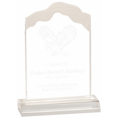 4" x 6" Clear Frosted White Cap Edge Acrylic with 5" Base