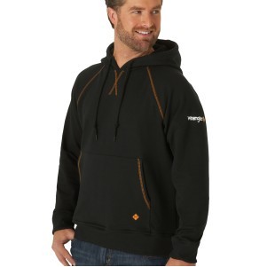 Wrangler® Men's Black Flame Resistant Hooded Sweatshirt