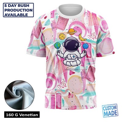 Unisex and Kids' Full Sublimation Venetian Short Sleeve T-Shirt - Economy S