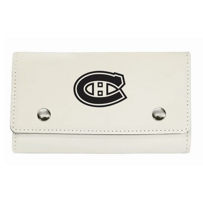 White Leatherette Card & Dice Set