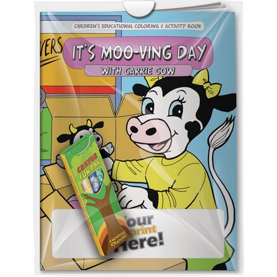 Combo Pack - CB1045 Coloring Book & 4-Pack of Crayons (Imprinted) in a Poly Bag