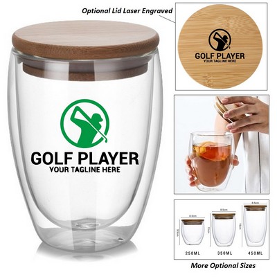 Glass Cup with Bamboo Lid-12 oz