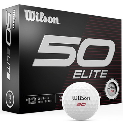 Wilson Fifty Elite Logo Golf Balls - 1 Dozen/1Pole