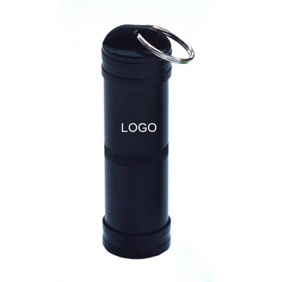 Aluminum Alloy Cylindrical Pill Box Organizers W/ Keychain