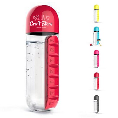 Water Bottle with Pill Box